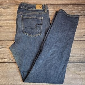 American Eagle Skinny Super Stretch Dark Wash Jeans Womens Size 16